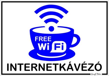 Internetkávézó tábla matrica