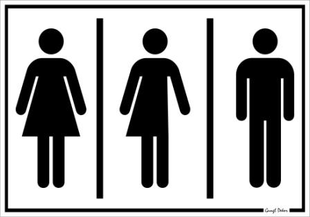 Mosdó WC gendersemleges mindenkinek tábla matrica