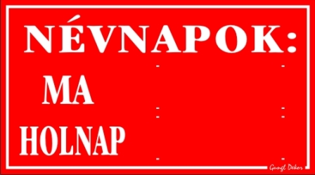 Névnapok tábla matrica, piros színben