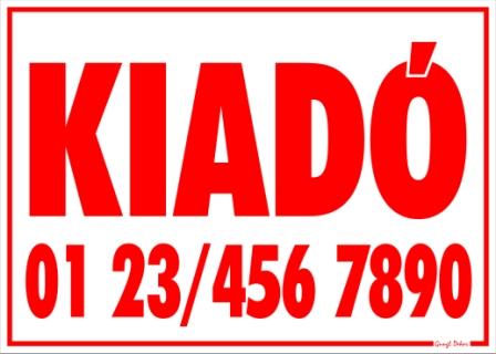 Kiadó telefonszámmal tábla matrica