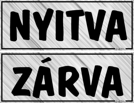 Kreatív Nyitva Zárva alumínium mintás kétoldalas forgatható tábla