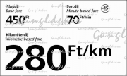 Budapesti Taxi  - Egységes kilométerdíj nyomtatott matrica