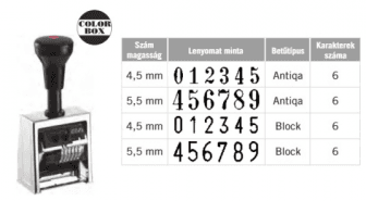 Reiner B6 sorszámozó (4,5-5,5mm-es számokkal)