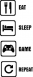 Eat Sleep Game Repeat falmatrica faltetoválás többféle színben applikáló fóliával ellátva