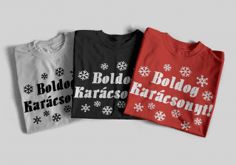 Boldog Karácsonyt kétoldalas egyedi neves karácsonyi női póló