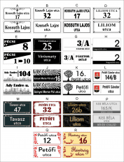 EGYEDI UTCANÉVTÁBLA TÖBBFÉLE ANYAGBÓL