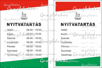 Magyar Falu Program kistelepülési üzletek nyitvatartás matrica