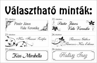 Gravírozott névtábla ajtóra figurás