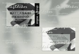 Meghívó kétoldalas diploma sapkás design-nal egyedi szöveggel nyomtatva