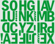 10 cm-es öntapadós betűcsomag, zöld színben