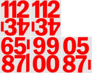 10 cm-es öntapadós számcsomag, piros színben