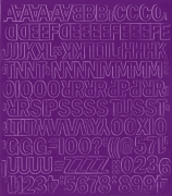 1,5 cm-es öntapadós betűk-számok, lila színben