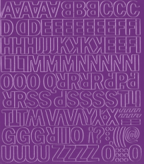 2 cm-es öntapadós betűk, lila színben