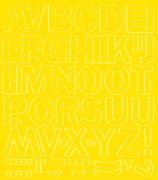 3 cm-es öntapadós betűk, sárga színben