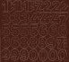 3 cm-es öntapadós számok, barna színben