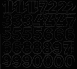 3 cm-es öntapadós számok, fekete színben