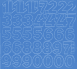 3 cm-es öntapadós számok, kék színben