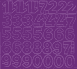 3 cm-es öntapadós számok, lila színben