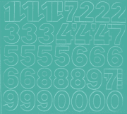 3 cm-es öntapadós számok, türkiz színben