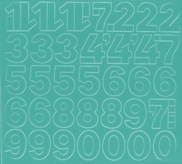 3 cm-es öntapadós számok, türkiz színben