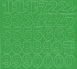3 cm-es öntapadós számok, zöld színben