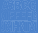 5 cm-es öntapadós betűk ABC első fele, kék színben