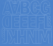 5 cm-es öntapadós betűk ABC első fele, kék színben