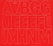 5 cm-es öntapadós betűk ABC első fele, piros színben