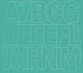 5 cm-es öntapadós betűk ABC első fele, türkiz színben