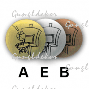 Egyedi érembetét tetszőleges grafikával EB25 25mm-es arany, ezüst, bronz