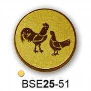 Érembetét kakas tyúk BSE25-51 25mm arany