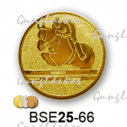 Érembetét ló lovas ugratás BSE25-66 25mm arany, ezüst, bronz