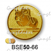 Érembetét ló lovas ugratás BSE50-66 50mm arany, ezüst, bronz