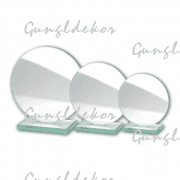 Üvegdíj CESE, sima üres kör alakú üveglap, talppal