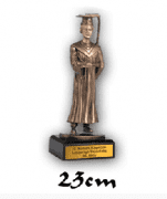 Trófea diploma iskola figura gravírozott táblával 23cm TRSE-2271