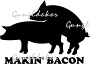 Makin bacon malackodás 2 db plottervágott autós matrica applikáló fóliával