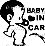 Baby in car pisis baba a kocsiban 2 db plottervágott autós matrica applikáló fóliával