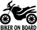Biker on board túramotor 2 db plottervágott autós matrica applikáló fóliával