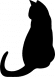 Macska cica sziluett 2 db plottervágott autós matrica applikáló fóliával