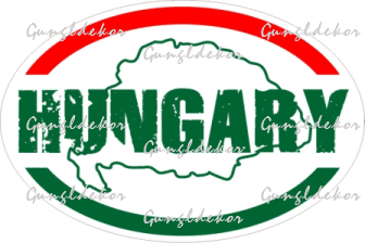 Hungary feliratos színes ovális autós matrica