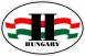 Ovális autós matrica színes zászlóval Hungary felirattal