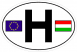 H betűs zászlós ovális matrica