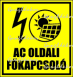 AC oldali főkapcsoló matrica tábla