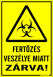 Fertőzés veszélye miatt zárva! Figyelmeztető tábla matrica