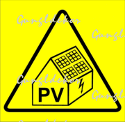 PV rendszer napelem az épületben piktogram kismatrica