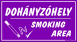 Dohányzóhely / Smoking area tábla matrica, lila színben