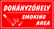 Dohányzóhely / Smoking area tábla matrica, piros színben