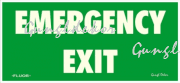 Emergency exit vészkijárat fluor utánvilágító felvilágosító tábla matrica