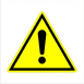 Felkiáltójel figyelmeztető háromszög alakú stancolt sárga alapon fekete matrica
