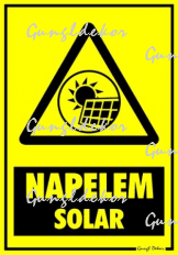 Napelem Solar figyelmeztető tábla matrica
